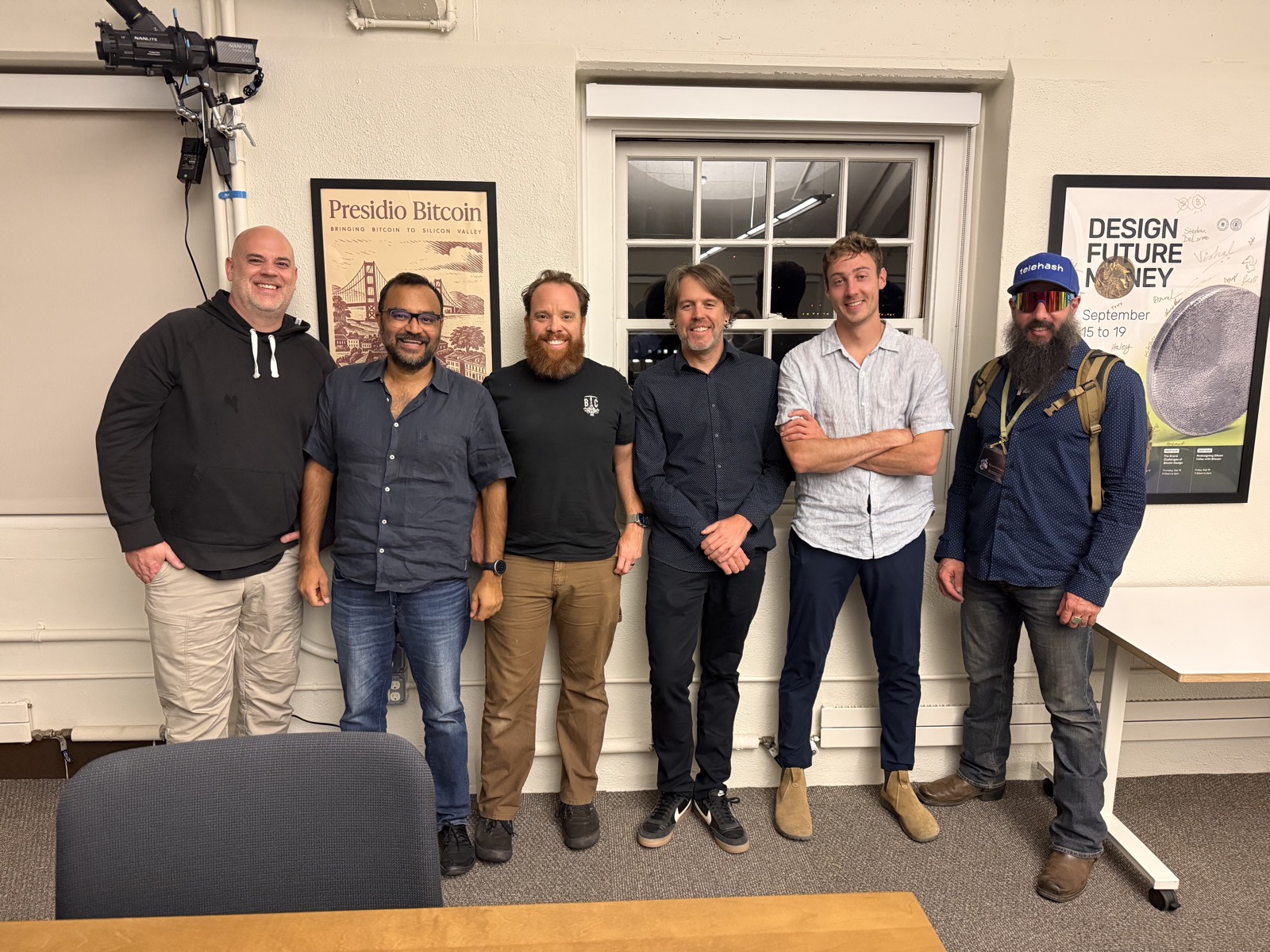 The 256 Foundation team together at the end of the first private fundraiser at Presidio Bitcoin
